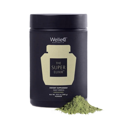 WelleCo The Super Elixir, Daily Greens Powder with Probiotics, Superfoods & Whole Foods, Unflavored Drink Mix for Gut Health, Immunity, Energy, Skin & Hair, 10.5oz Jar WelleCoBuy Supplements Australia