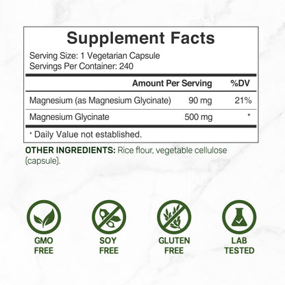 Deal Supplement Magnesium Glycinate 500mg, 240 Veggie Capsules | 100% Chelated for Easy Absorption | Essential Mineral Supplement | Non-GMO, Gluten-Free DEAL SUPPLEMENTBuy Supplements Australia