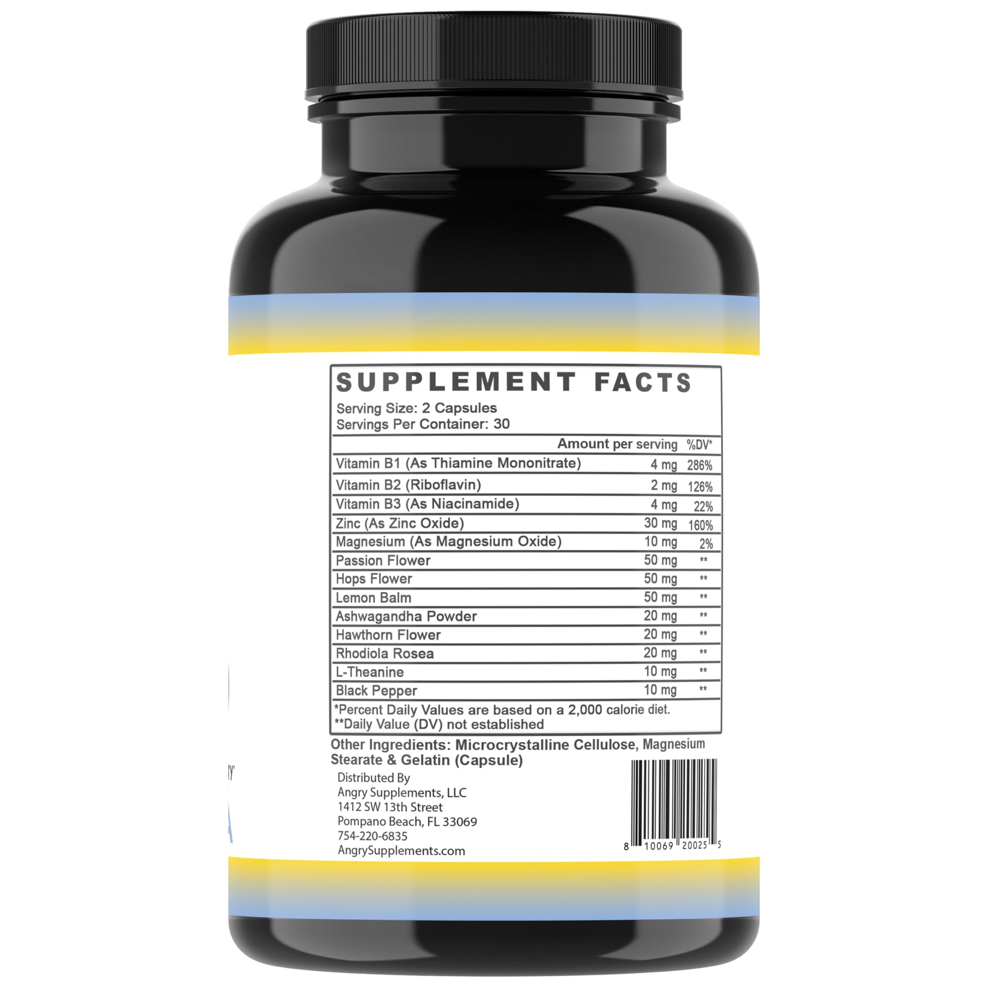 Angry Supplements Stress Less Day-Time Mood Support Pills – Natural Stress Relief with Ashwagandha, Rhodiola, L-Theanine, Magnesium & B Vitamins– Calm Focus & Mental Clarity – 60 Capsules (1-Bottle) Angry SupplementsBuy Supplements Australia