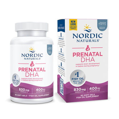 Nordic Naturals Prenatal DHA, Unflavored - 830 mg Omega-3 + 400 IU Vitamin D3 - 90 Soft Gels - Supports Brain Development in Babies During Pregnancy & Lactation - Non-GMO - 45 Servings Nordic NaturalsBuy Supplements Australia