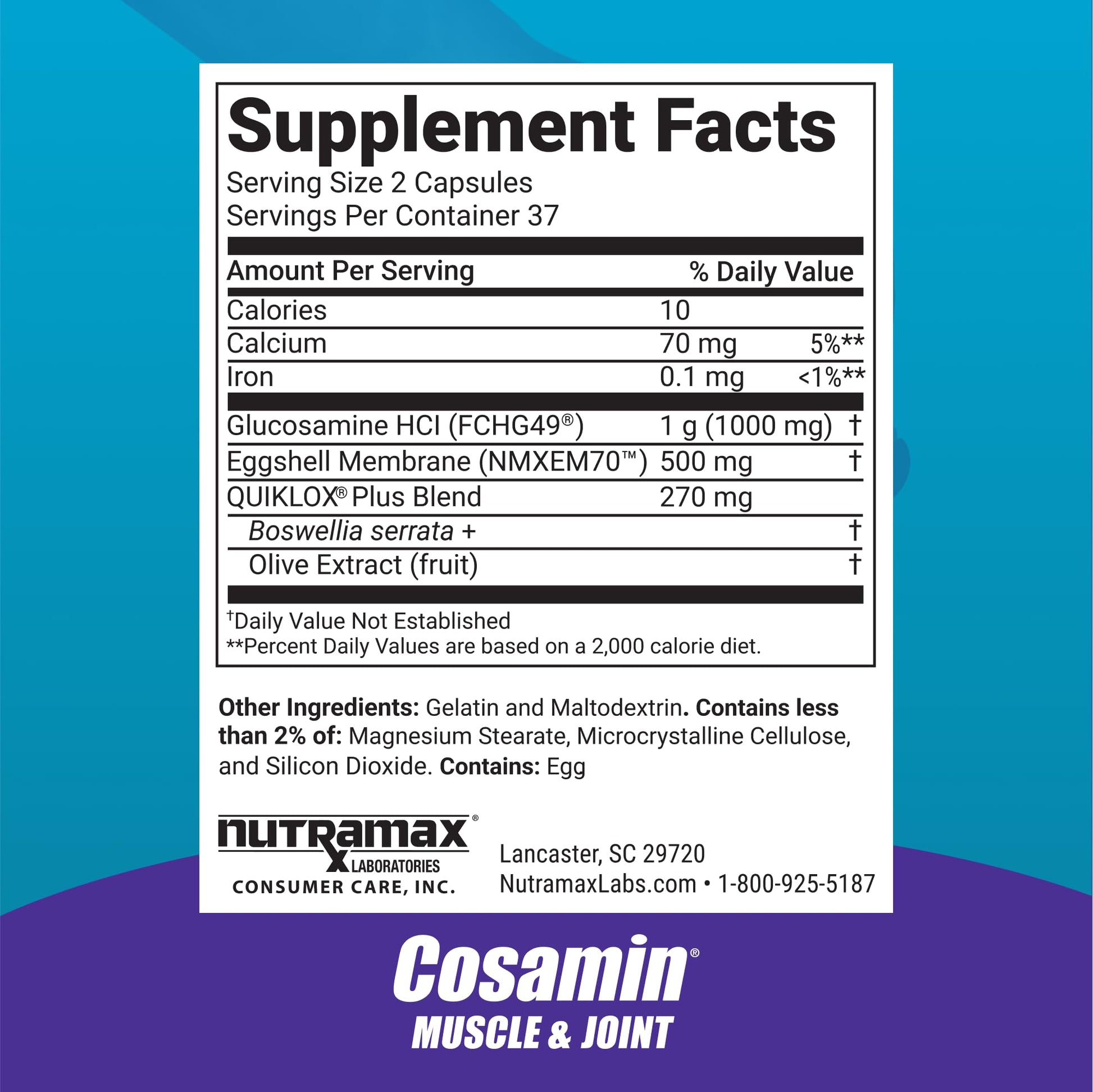 Cosamin Nutramax Muscle & Joint, Works to Decrease Cartilage Breakdown, Joint Health Supplement, Adult Men and Women Joint Health, 74 Capsules CosaminBuy Supplements Australia