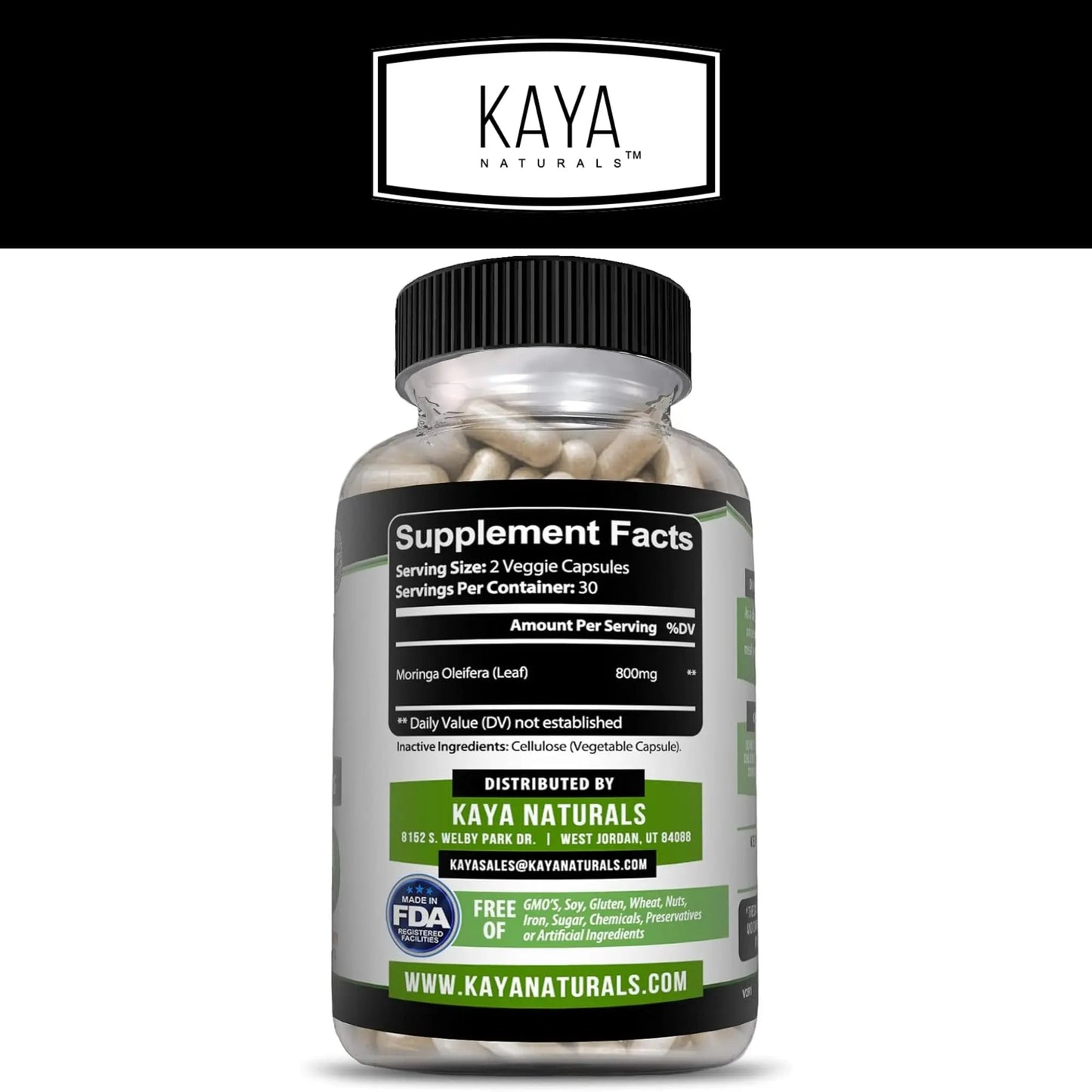 Kaya Naturals Moringa Leaf Extract - Complete Greens Superfood Supplement - Pure Miracle Tree Moringa - Boost Energy Naturally Kaya NaturalsBuy Supplements Australia