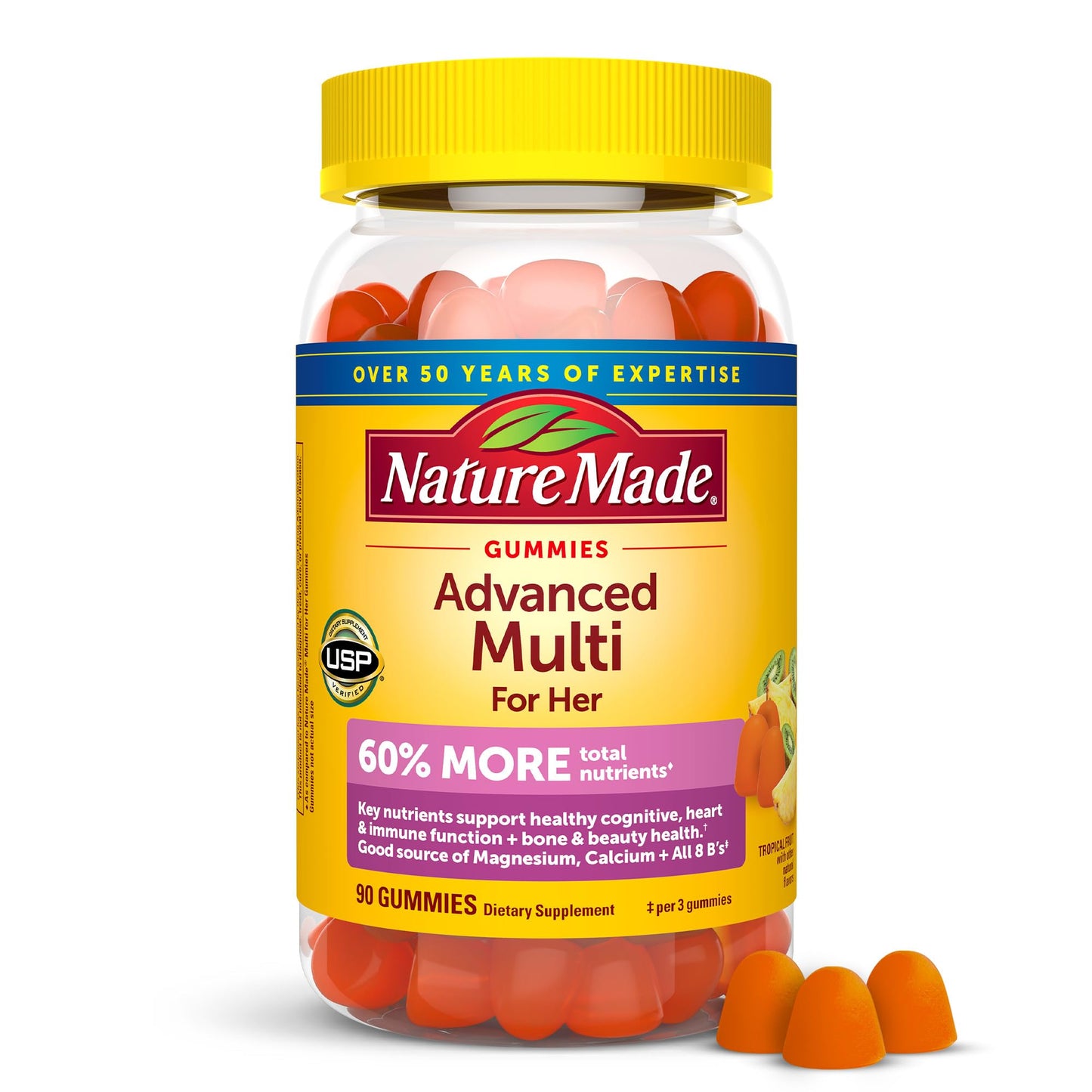Nature Made Advanced Womens Gummy Multivitamins with Magnesium Citrate, Calcium, B Vitamins, Multivitamin Gummies for Women, 90 Multi Vitamin Gummies, 30 Day Supply Nature MadeBuy Supplements Australia