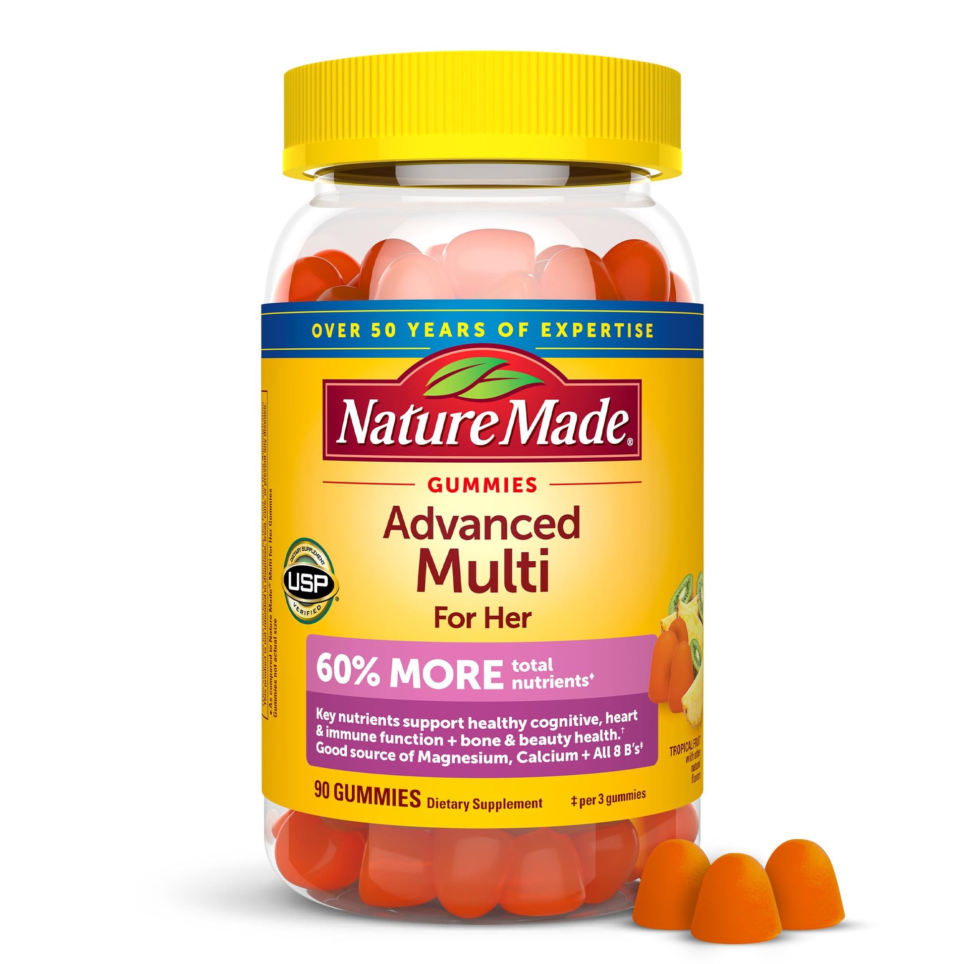 Nature Made Advanced Womens Gummy Multivitamins with Magnesium Citrate, Calcium, B Vitamins, Multivitamin Gummies for Women, 90 Multi Vitamin Gummies, 30 Day Supply Nature MadeBuy Supplements Australia