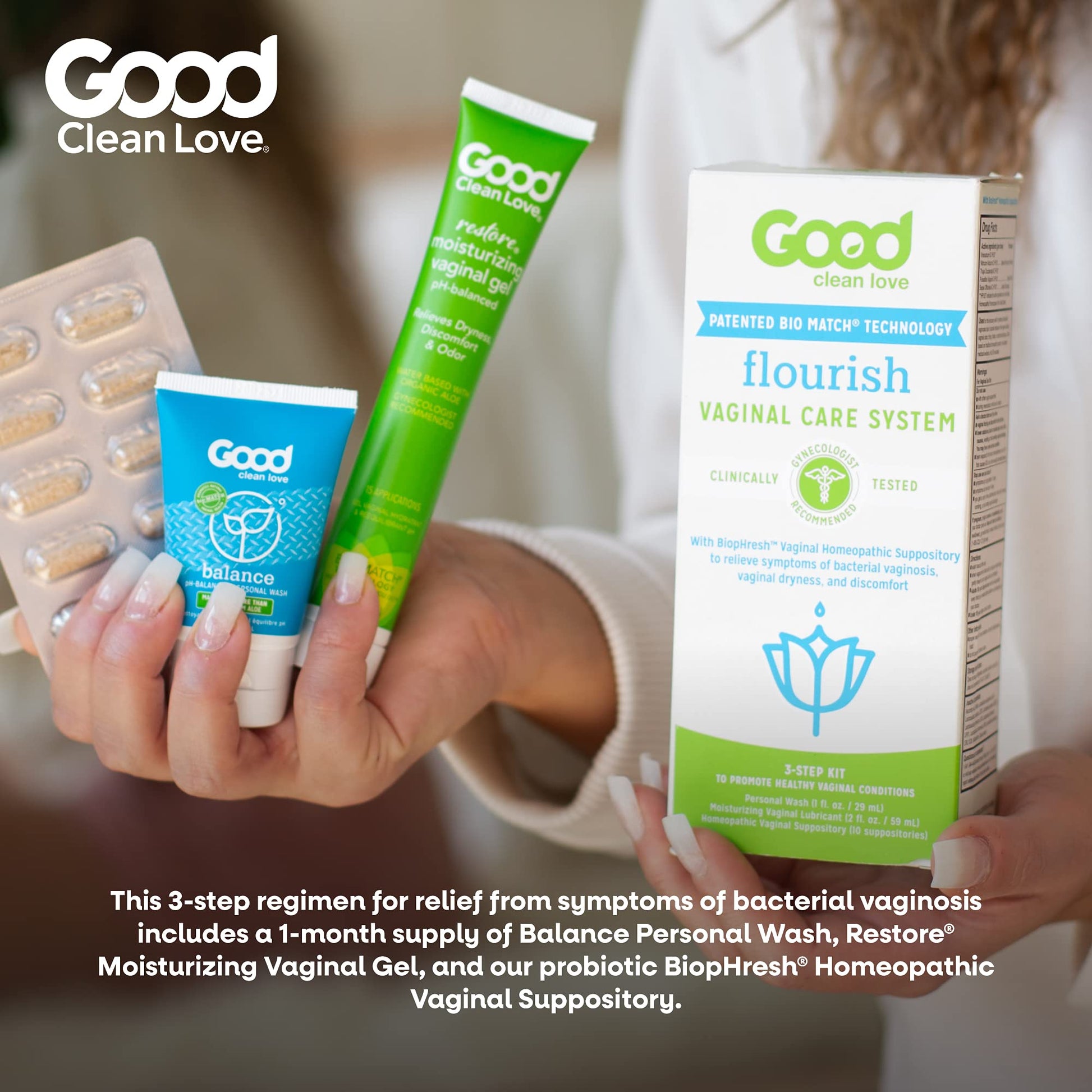 Good Clean Love Flourish Vaginal Care System, 30-Day Regimen, Relieves Itching & Irritation, Includes Personal Good Clean LoveBuy Supplements Australia