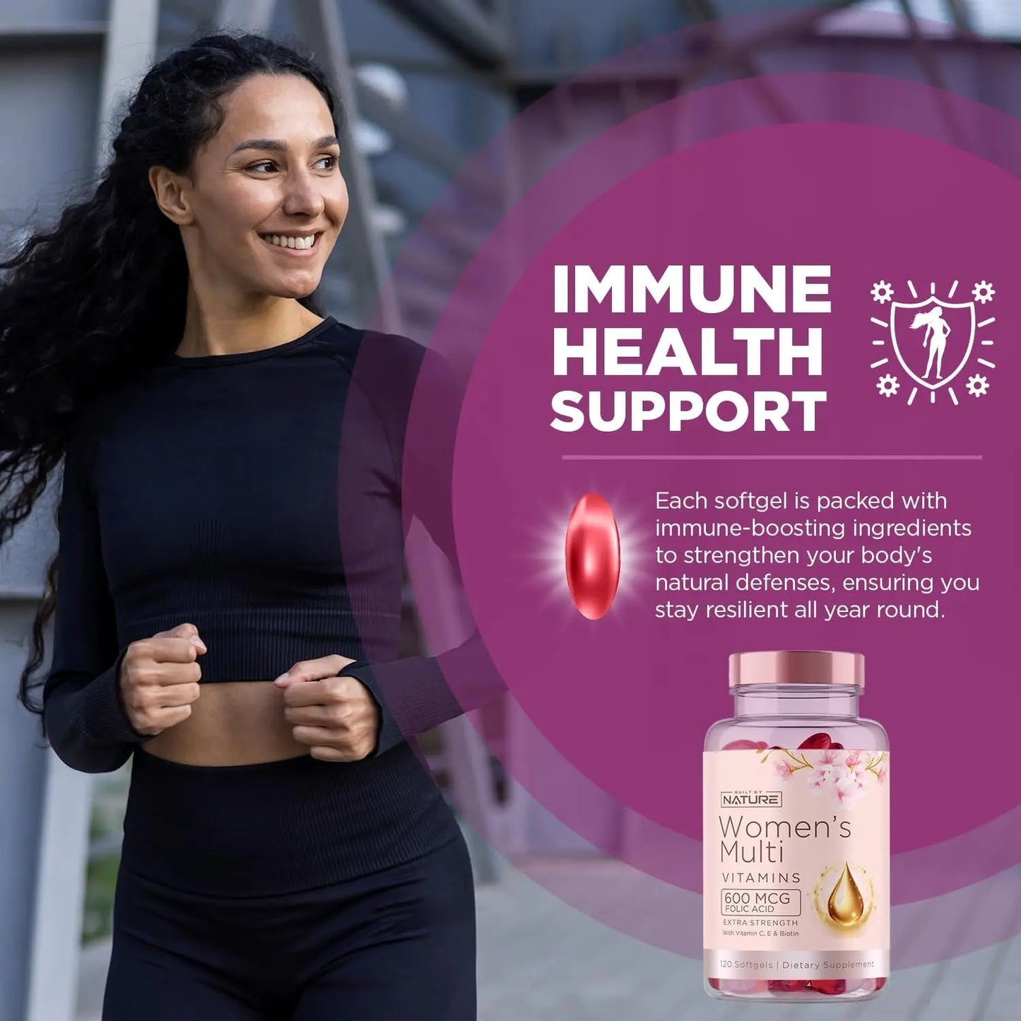 Built by Nature Vitamins for Women – Women's Complete Daily Multivitamin Supplement with A, B, C, D, E, Iron, Calcium, Magnesium and Multi Minerals Built by NatureBuy Supplements Australia