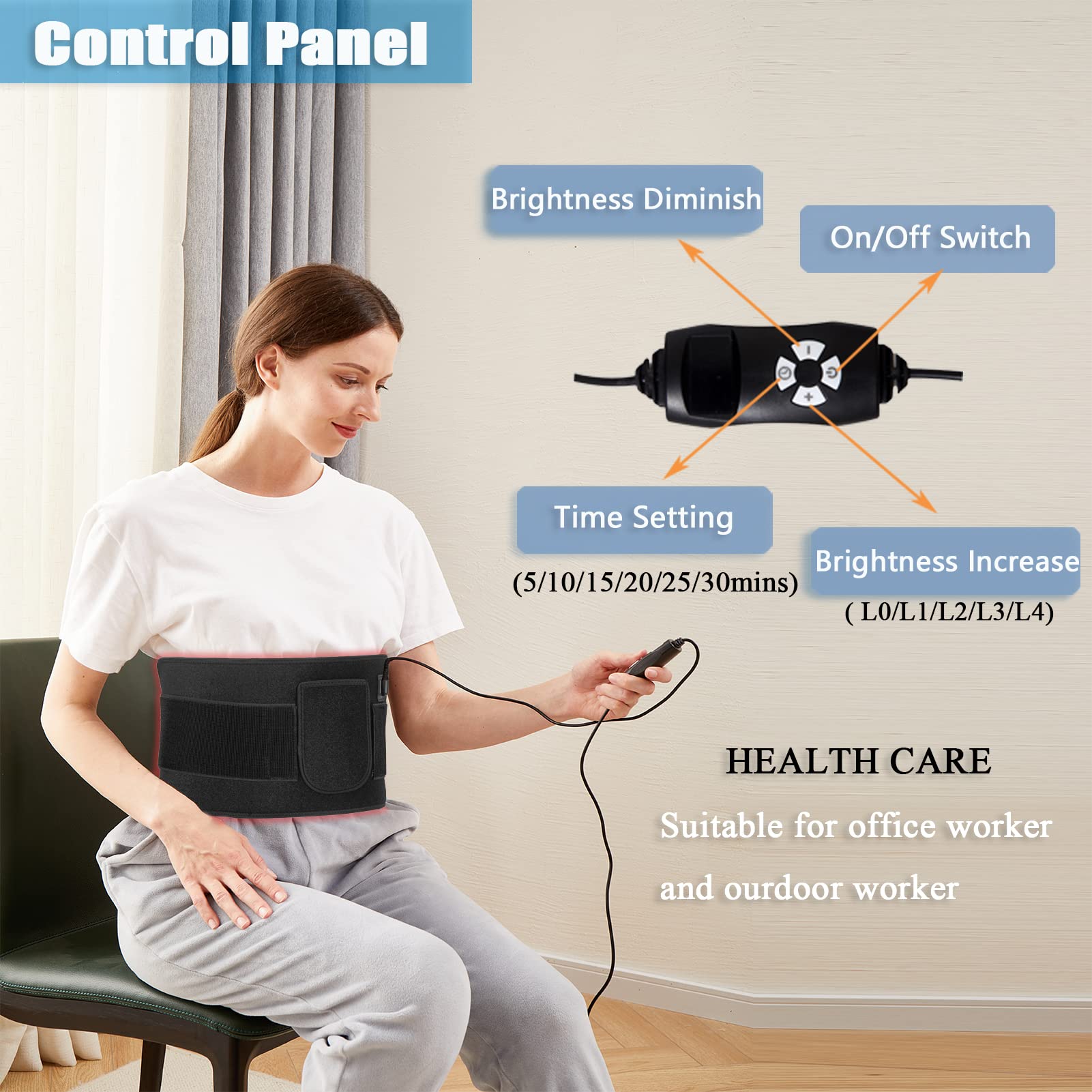 Naviocean Red Light Therapy Belt Device for Body Pain Waist, Infrared Wearable Pad Deep Therapy Wrap NavioceanBuy Supplements Australia