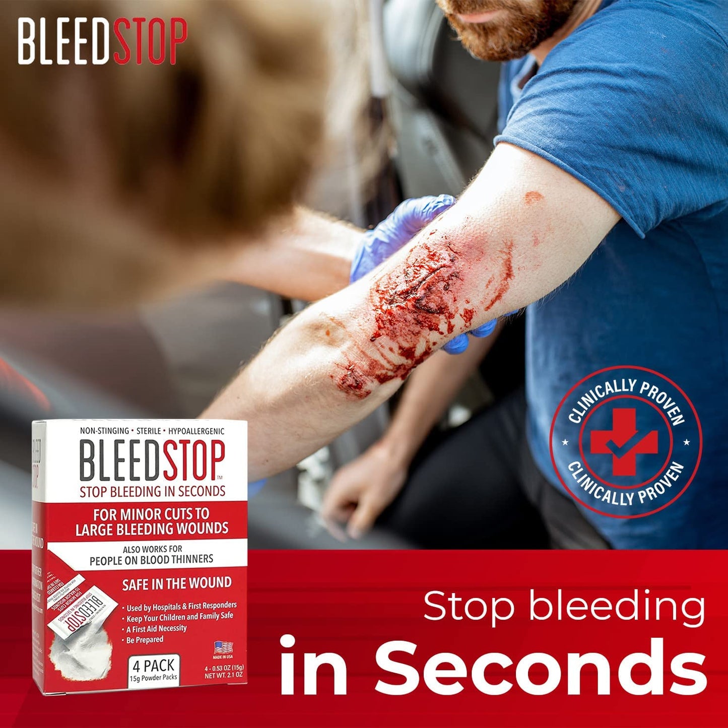 BleedStop™ First Aid Powder for Blood Clotting, Trauma Kit, Blood Thinner BleedStopBuy Supplements Australia