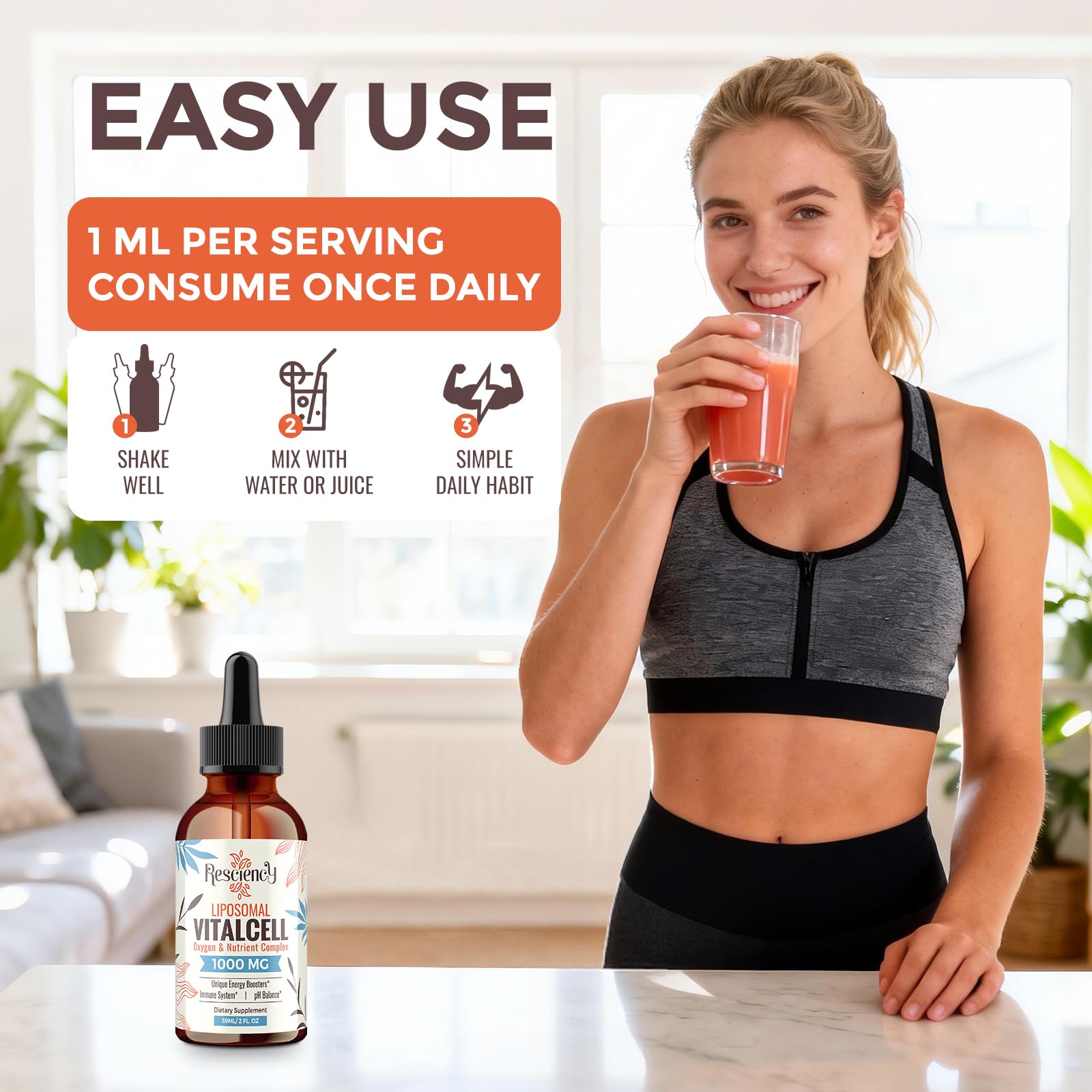 13-in-1 Liquid Oxygen Boost & Nutrient Supplement, Liposomal Optimized-Delivery Blend with Trace Minerals, Amino Acids, CoQ10, B Vitamins & Fulvic Acid, Daily Wellness Liquid Oxygen Drops, 2 fl oz ResciencyBuy Supplements Australia