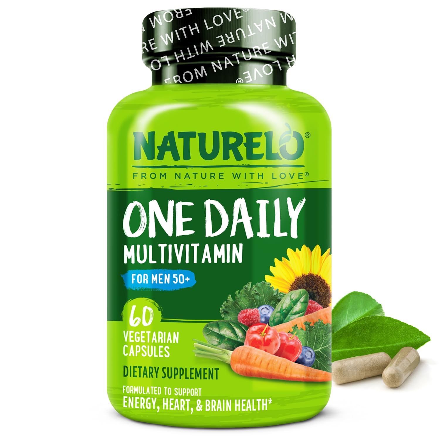 NATURELO Mens Multivitamins for Men 50+ - One Daily Multivitamin for Men with Vitamins, Minerals & Organic Whole Foods NATURELOBuy Supplements Australia