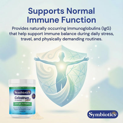 Symbiotics Colostrum Plus Powder 2.25 oz – Immune & Muscle Recovery Support, 25% IgG Immunoglobulins, Gut Health & Training Resilience, Unflavored, Gluten Free - 2.25 oz SymbioticsBuy Supplements Australia