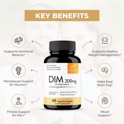 Sandhu's DIM Supplement 200 mg -60 Capsules - Diindolymethane with Ashwagandha & Bioperine Hormone Balance for Women & Men, Hormonal Acne Supplements Sandhu'sBuy Supplements Australia