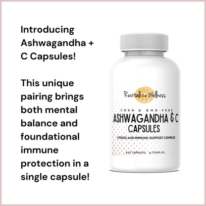 Revitalize Wellness Ashwagandha + Vitamin C Capsules | Stress and Immune Support Complex | with 550 mg Ashwagandha and 200 mg Vitamin C per Serving | 30 Servings Revitalize WellnessBuy Supplements Australia