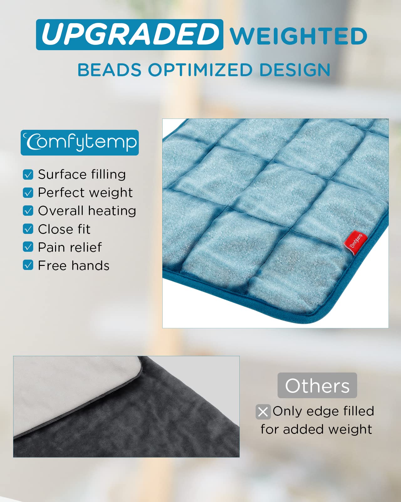 Comfytemp Full Weighted Heating Pad for Back Pain & Cramps Relief, 2.2lb Large Electric ComfytempBuy Supplements Australia