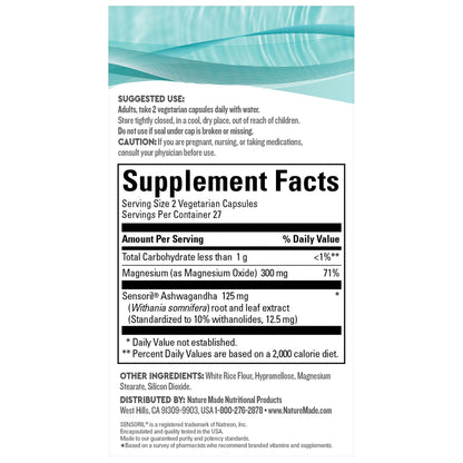 Nature Made Wellblends Calm & Relax, Ashwagandha 125 mg, Magnesium 300 mg Nature MadeBuy Supplements Australia