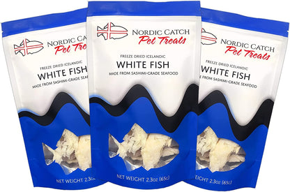 Nordic Catch Freeze Dried Fish Pet Treats from Iceland - Pure, All Natural Seafood Snacks for Dogs, Cats and Other Pets - Human Safe Ingredients, Made from Sashimi Grade Seafood - White Fish Nordic CatchBuy Supplements Australia