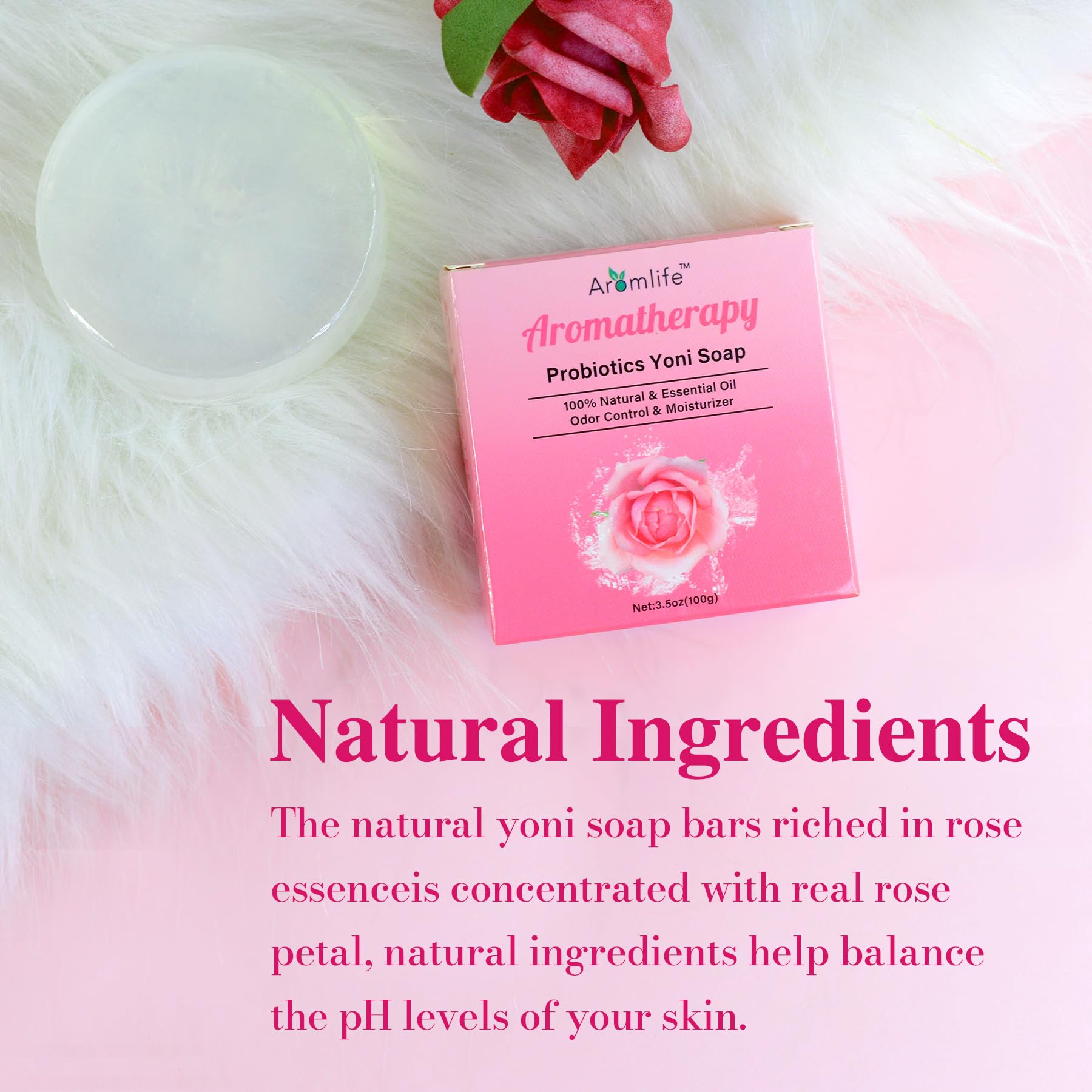 Aromlife Rose Yoni daily Wash Set - Yoni Oil & Yoni Bar & Yoni Feminine Wash, Ph Balance for Women AromlifeBuy Supplements Australia