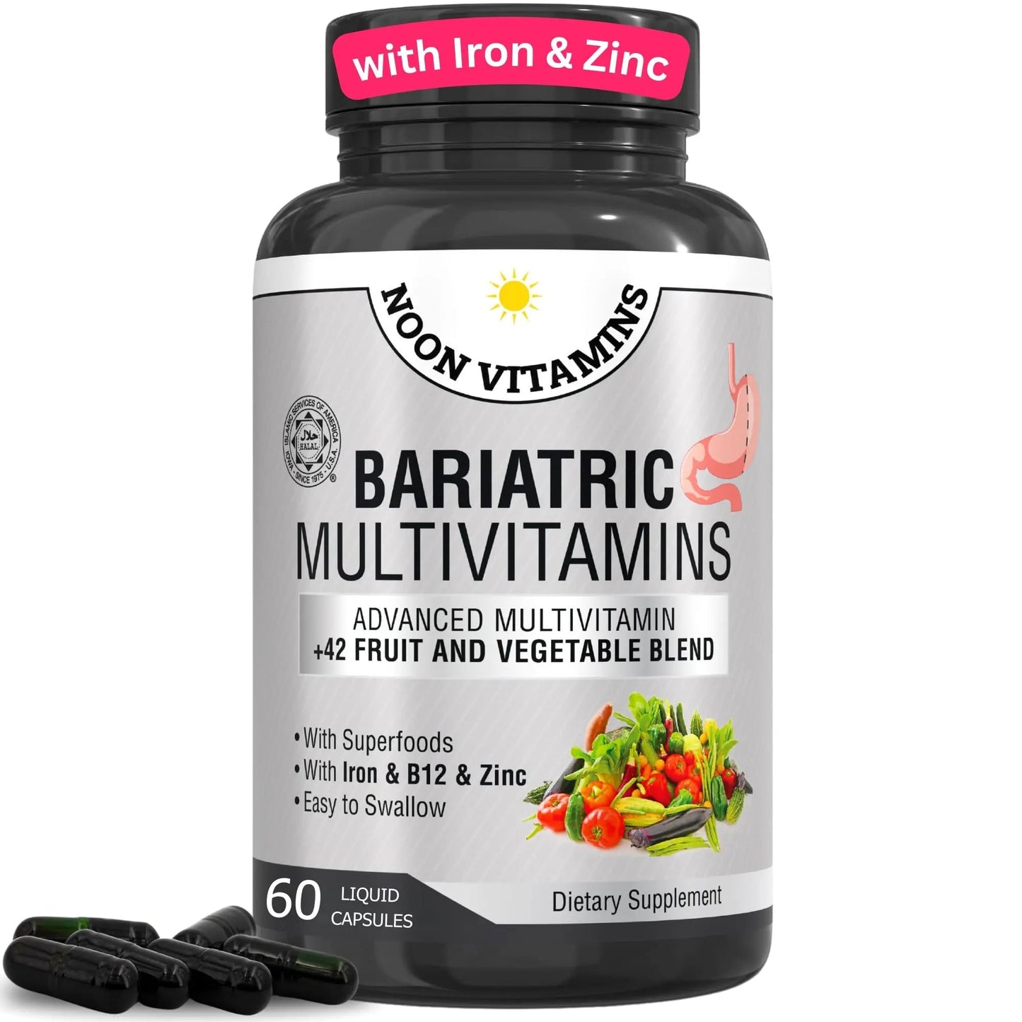 Bariatric Multivitamin with Iron for Women & Men - All-in-One 42 Superfood Blend for Energy & Immune Support - Post-Surgery Recovery NOON VITAMINSBuy Supplements Australia