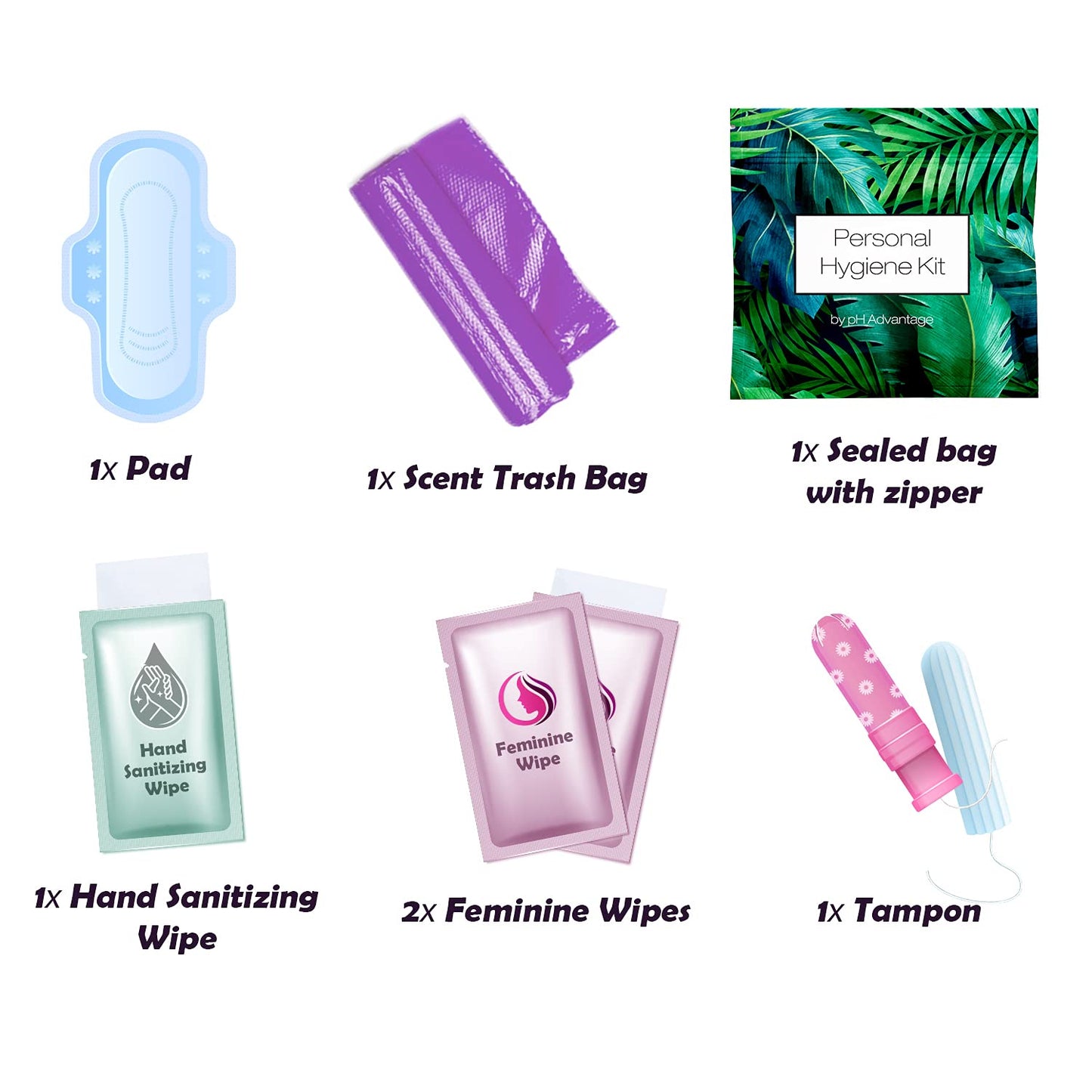 Menstrual Kit All-in-One | Convenience on The Go | Single Period Kit Pack for Travelling, Tweens pH AdvantageBuy Supplements Australia