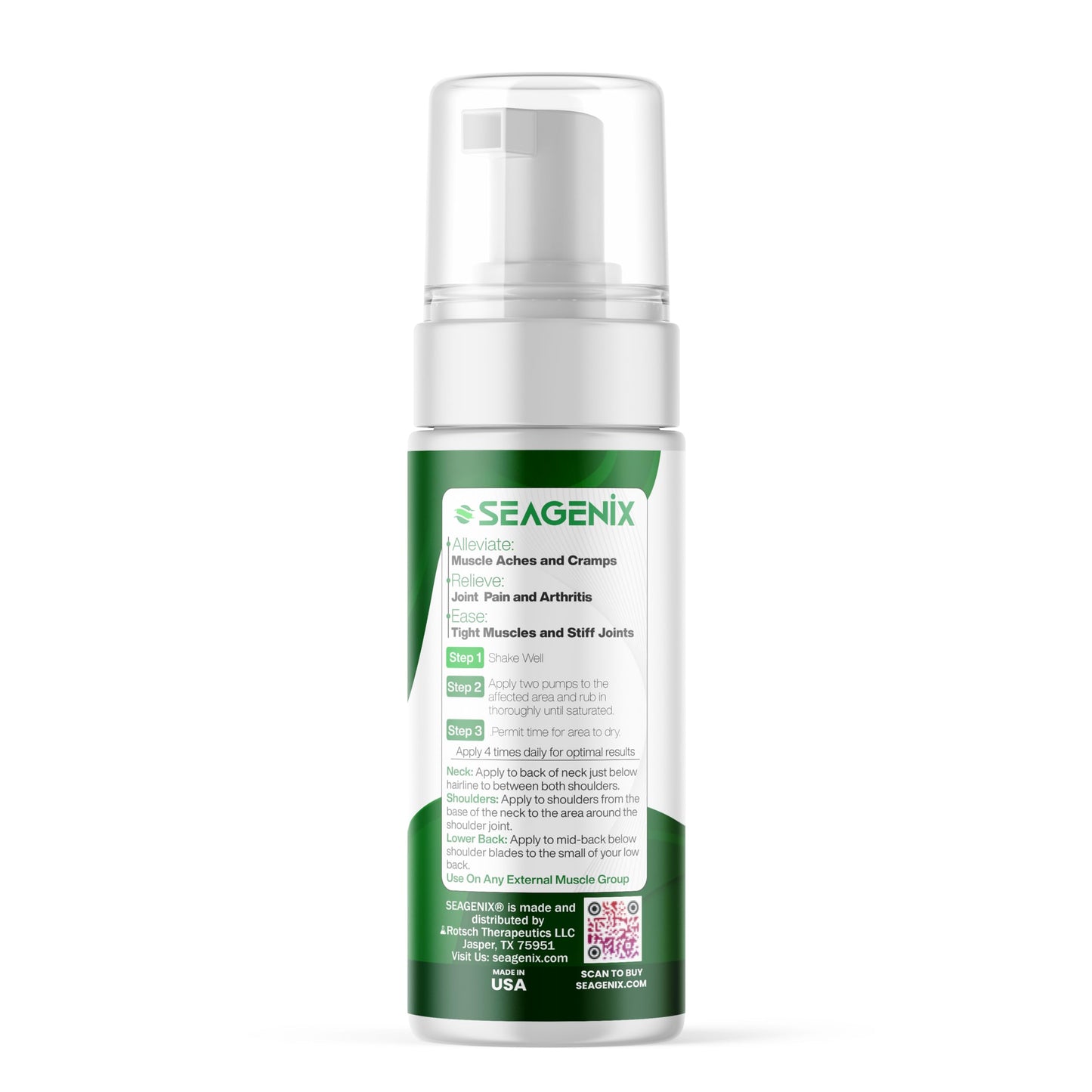 Seagenix Menthol Relief Muscle and Joint Foam - Magnesium Spray Menthol Formula - Joint and Muscle Relief – Relax Tight Muscles – Ease Muscle Cramps Fast - All Natural – Relief for Legs, Neck, Back. SeagenixBuy Supplements Australia