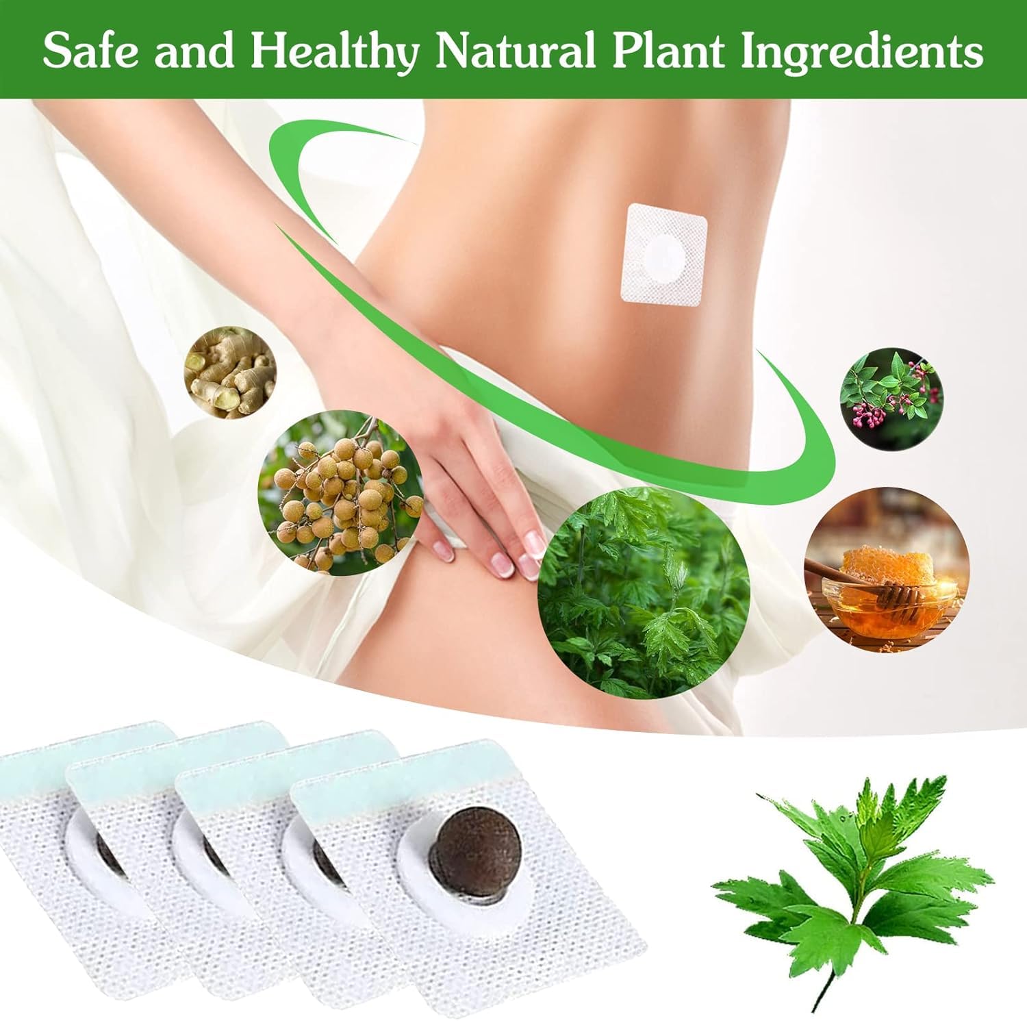Mugwort Belly Patch,30Pcs Natural Wormwood Essence Pills and 30Pcs Belly Sticker, Moxa Hot BENJENBuy Supplements Australia