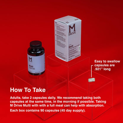 Mdrive Multivitamin for Men, Daily Multivitamin - Immune Health Support from Zinc, Selenium, Manganese & Vitamin D, Enzymes for Digestive Support, CoQ10 for Energy and Vitamin K2, 90 Capsules MdriveBuy Supplements Australia
