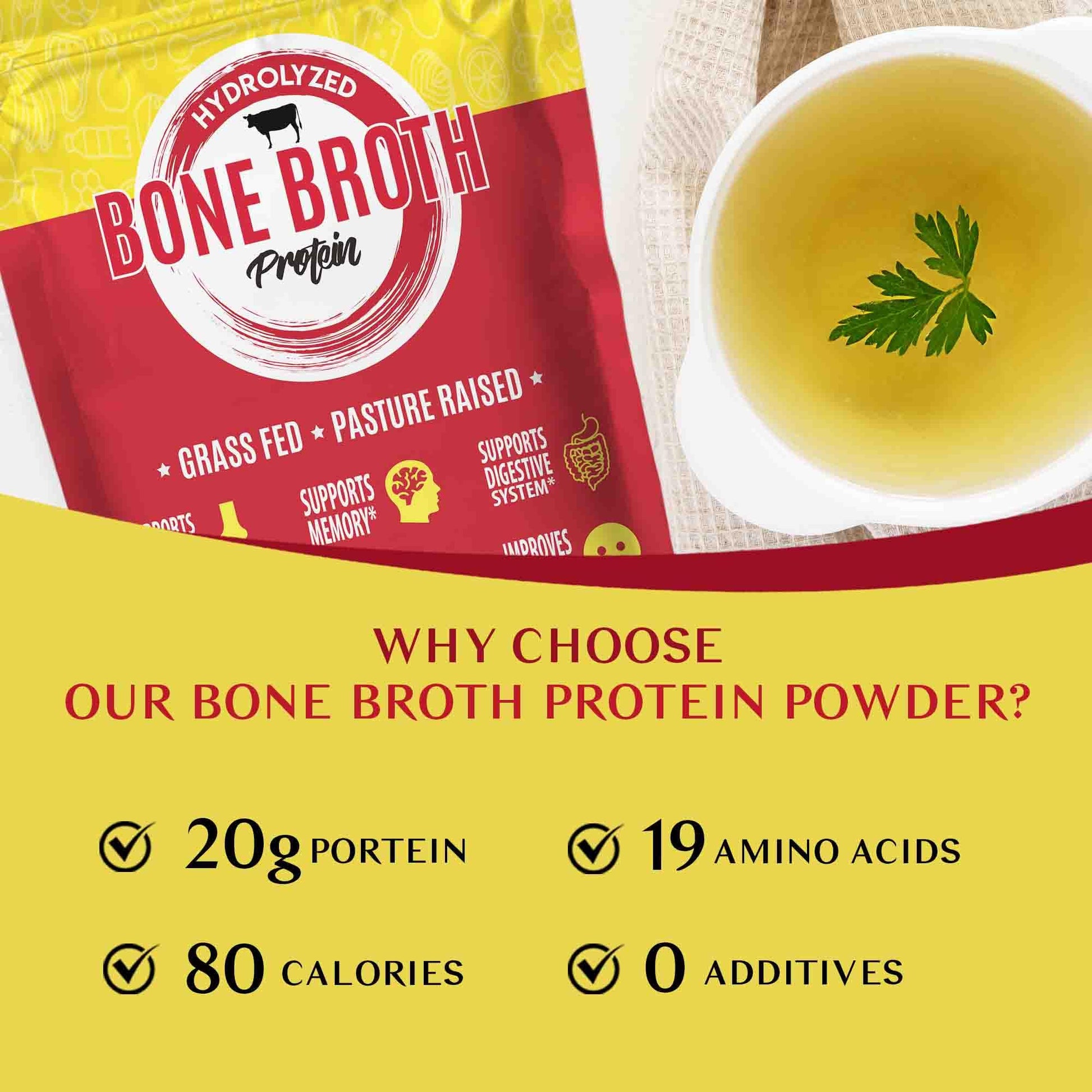Zammex Bone Broth Packets-20g Collagen Protein-Beef Bone Broth Powder to Go-30 Travel ZammexBuy Supplements Australia