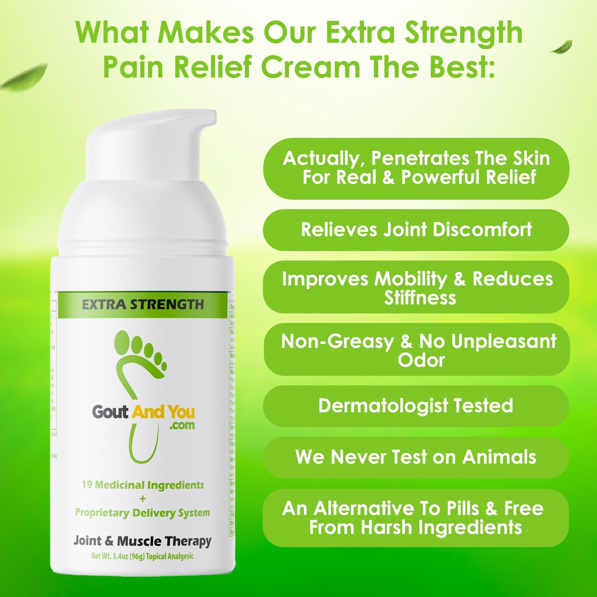 Gout and You Extra Strength Optimized Menthol Joint Discomfort Relief Cream for Joint Flare-Ups, Tendon, Muscle Ache - Fast Acting Joint Discomfort Relieving Rub with 19 Ingredients Gout and YouBuy Supplements Australia