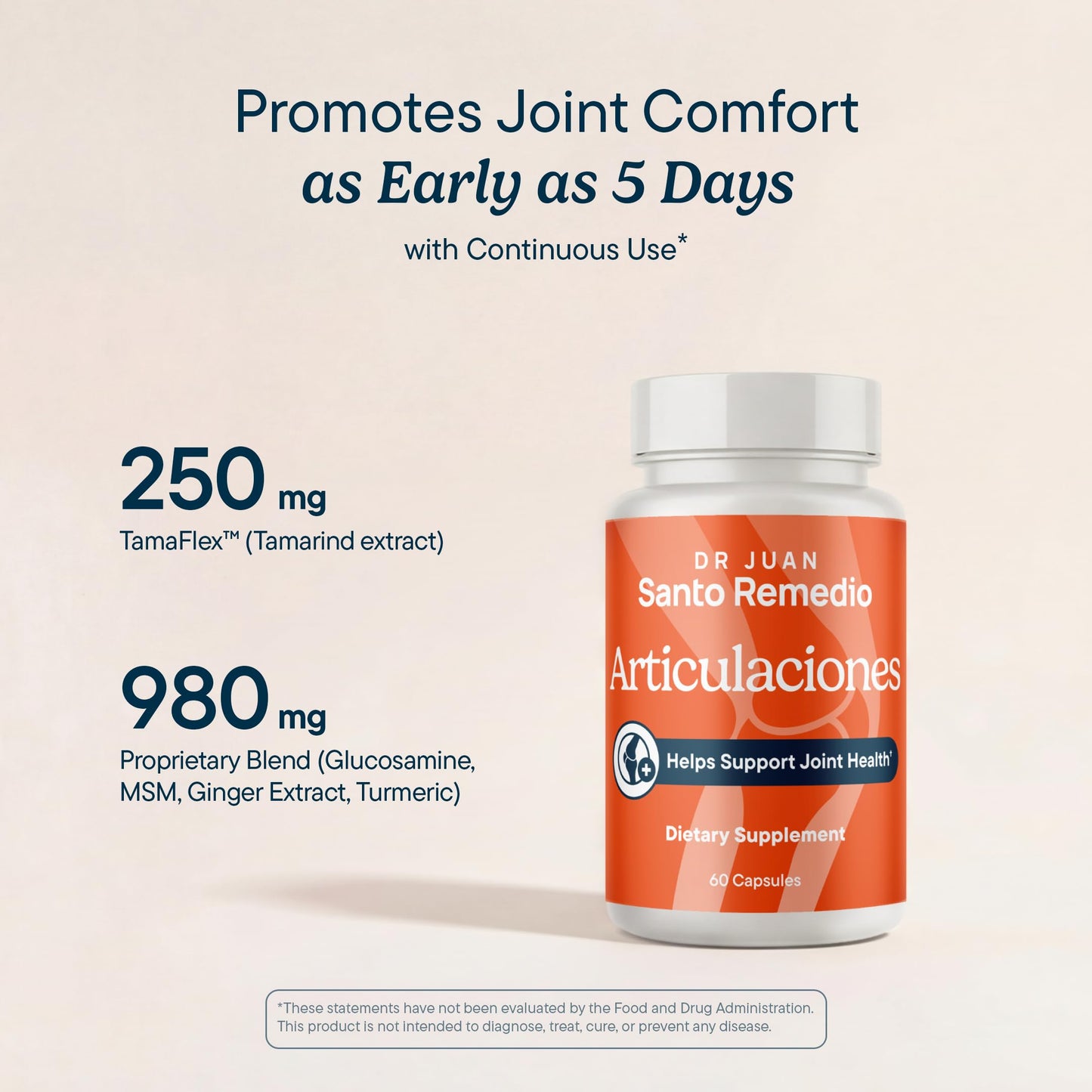 Santo Remedio Articulaciones, Joint Health Support, Promotes Joint Comfort and Function, Contains Clinically Proven Ingredients, TamaFlex™, 60 Servings Santo RemedioBuy Supplements Australia