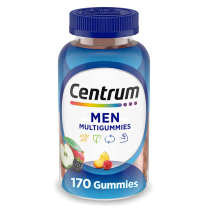 Centrum MultiGummies Gummy Multivitamin for Men, Multivitamin/Multimineral Supplement with Selenium, Antioxidants and Vitamin D3