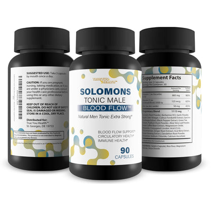 Solomons Tonic - Our Best Mens Blood Flow Supplement - Good Blood Flow Support - Male Blood Flow Capsules - Max Blood Flow Pills - Blood Circulation Supplements for Men - Male Blood Circulation Pills True You HealthBuy Supplements Australia