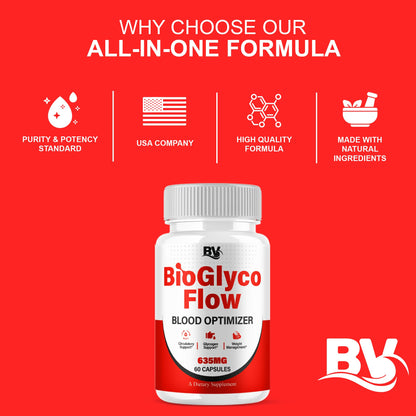 BioGlyco Flow Advanced Daily Multivitamin Health Support and All Natural Wellness Supplement Formula, BioGlyco Flow Premium Health and Wellness Support Formula Supplement (1 Pack - 60 Capsules) BLUE VIBEBuy Supplements Australia