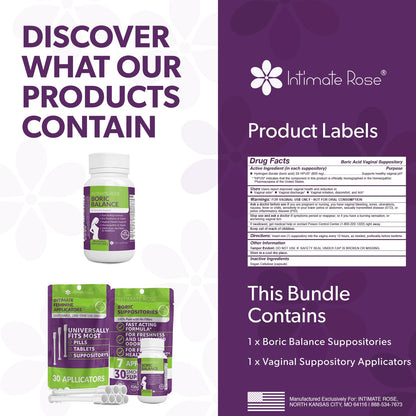 Intimate Rose Save 10% on Boric Acid Vaginal Suppositories - 30 Count (600mg) + 30 Applicators Intimate RoseBuy Supplements Australia