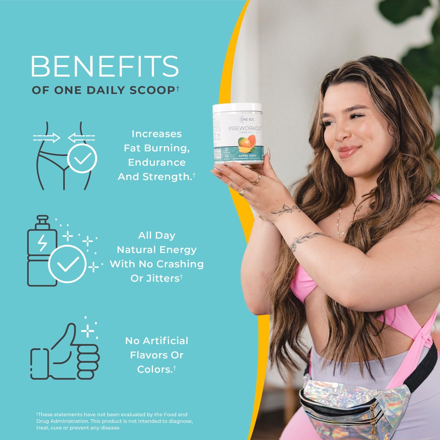 One Sol Pre-Workout for Women, Enhanced Pump & Focus, No Jitters Or Crash, Natural One SolBuy Supplements Australia
