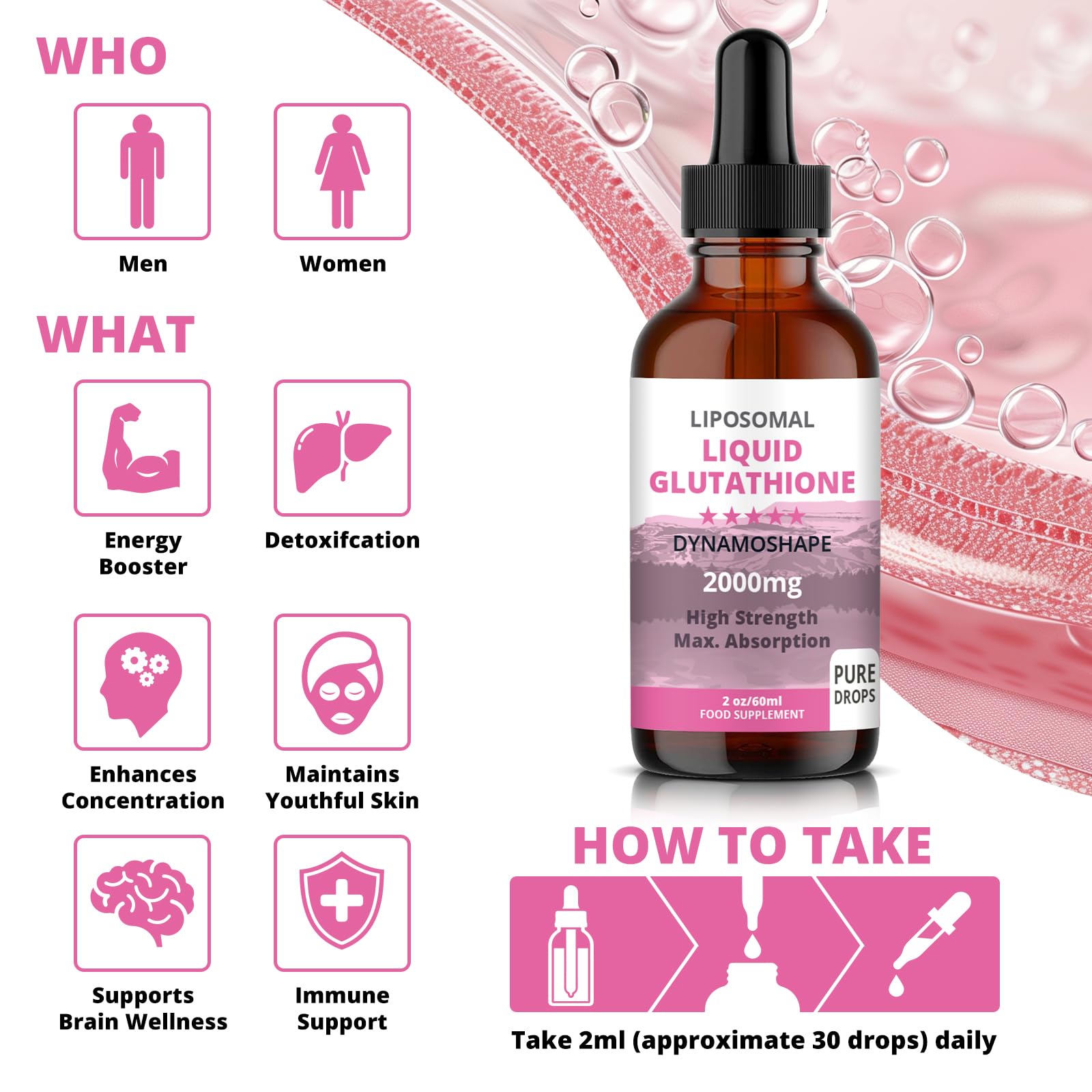 Liposomal Glutathione 2000mg with Vitamin C, Oral Glutathione Liquid, Antioxidant Supplement for Detox, Superior Absorption, Higher Dosage (Pack of 1) baanaas For Babies to NanasBuy Supplements Australia