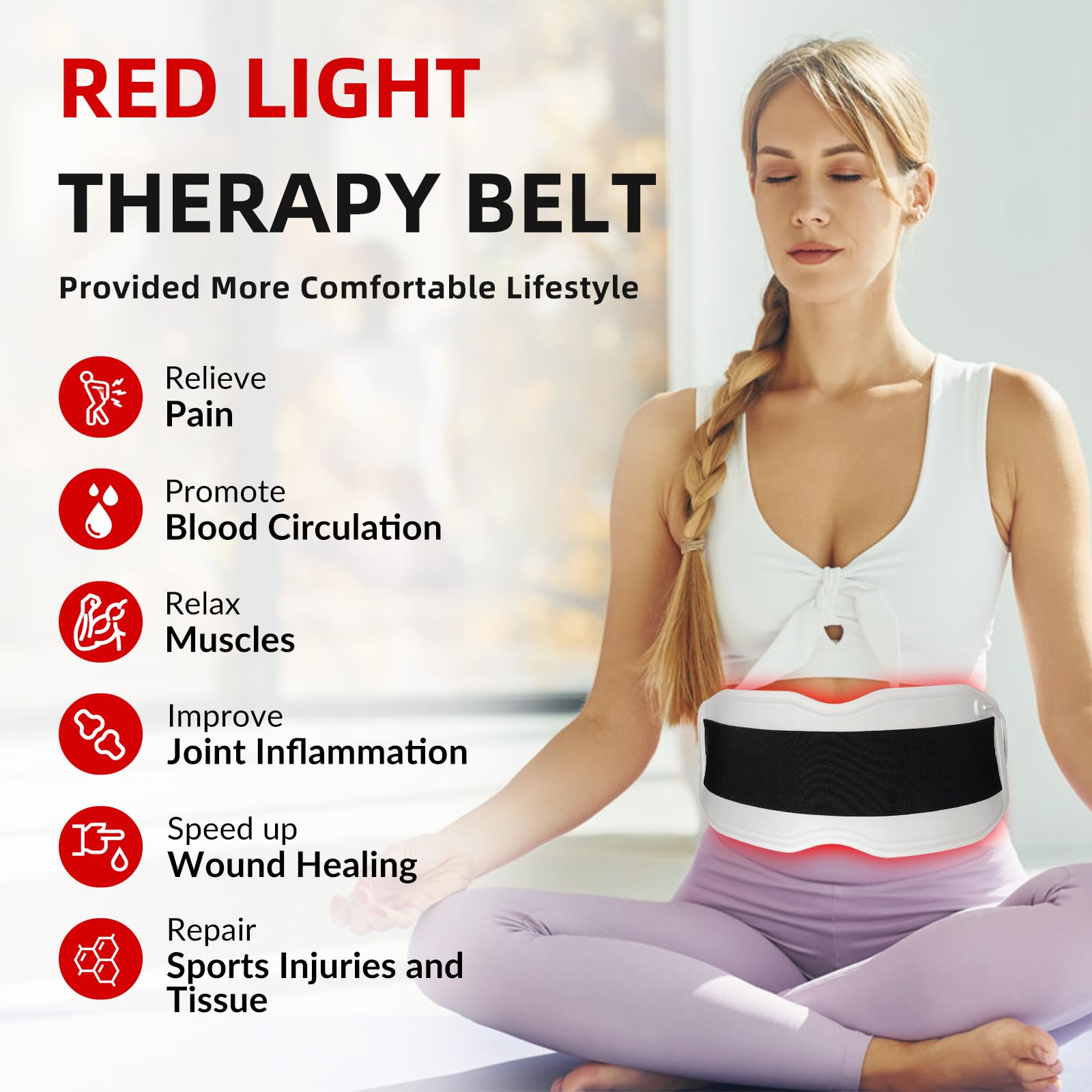 Toponechoice Red Light Therapy Belt, 450pcs 660nm 850nm 940nm, Infrared Light Therapy ToponechoiceBuy Supplements Australia