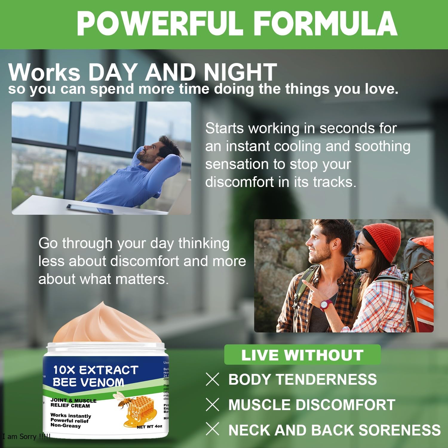 AEROMAXX Zealand Bee Venom Serum Treat Cream, Professional for Joint, Muscle, Bone, 24h Fast Release, Effective Soothing for Back, Neck, Hand, Foot, Knee, Muscle, Shoulder, Hip, Nerve, Vitamin B6 AEROMAXXBuy Supplements Australia