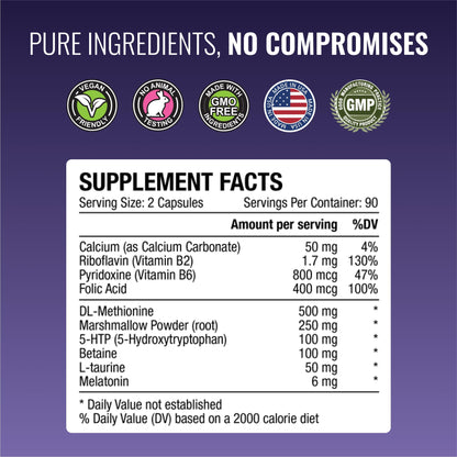 Approved Science® Acid Reflux Support - with Melatonin, Marshmallow Root, L-Taurine -180 Capsules - Vegan Approved ScienceBuy Supplements Australia