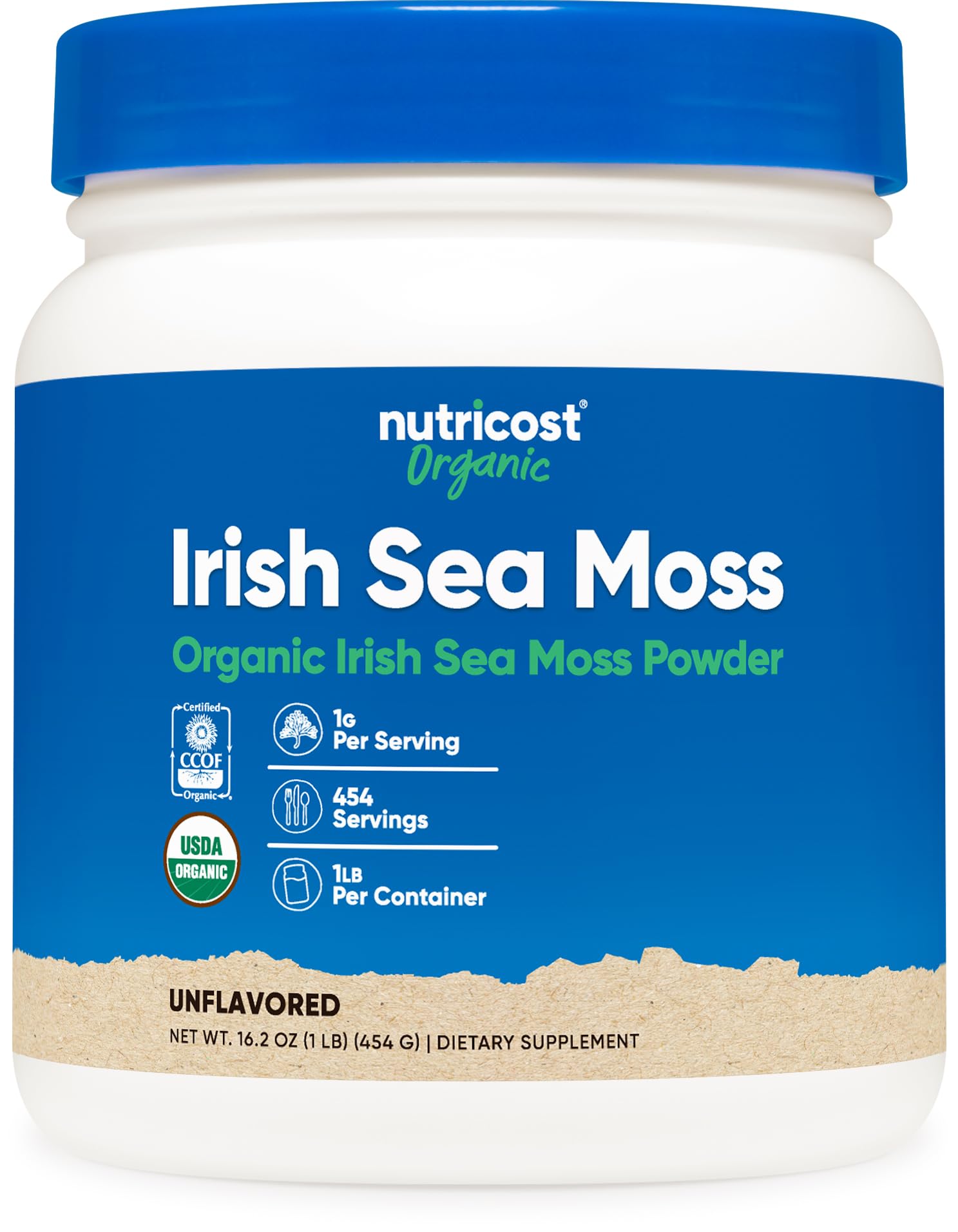 Nutricost Organic Irish Moss Powder (1 LB) - Gluten Free, Non-GMO, Vegetarian Friendly NutricostBuy Supplements Australia