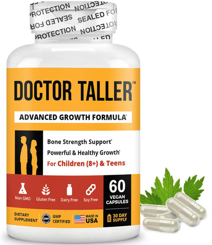 NuBest Doctor Taller - Bone Strength Supports, Enhance Immune System - Keto with Calcium, Vitamin D3, Vitamin K2, Amino Acids & Herbs for Children (8+) - 60 Vegan Capsules | 1 Month Supply NuBestBuy Supplements Australia