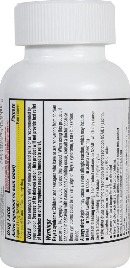 Rite Aid Aspirin Enteric Tablets - 81 mg Aspirin - 500 Count - Low-Dose for Headache Relief - Safety Coated - Aspirin Regimen - Migraine Medicine - Pain Relief Rite AidBuy Supplements Australia