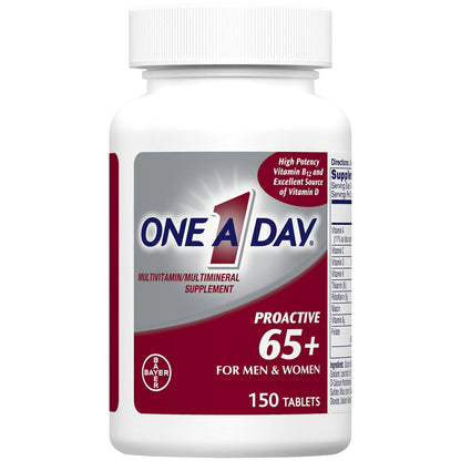 ONE A DAY Proactive 65+, Mens & Womens Multivitamin, Supplement with Vitamin A, Vitamin C, Vitamin D, and Zinc for Immune Health Support ONE A DAY