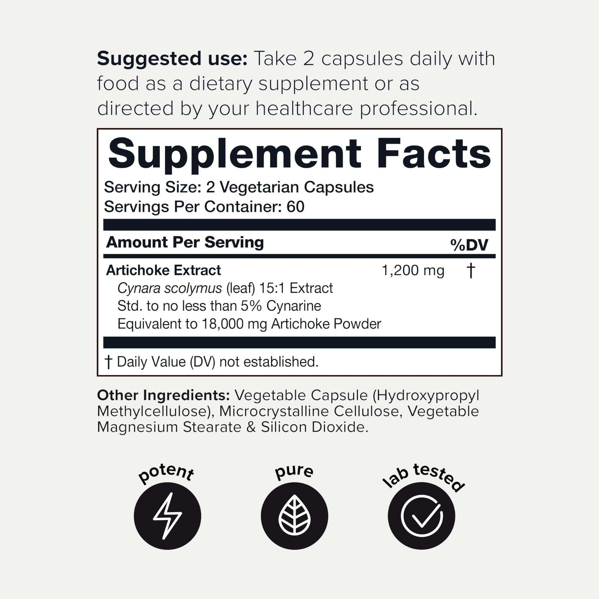 Artichoke Extract Capsules (18000mg) with 60mg of Cynarine - Digestion and Liver ToniiqBuy Supplements Australia