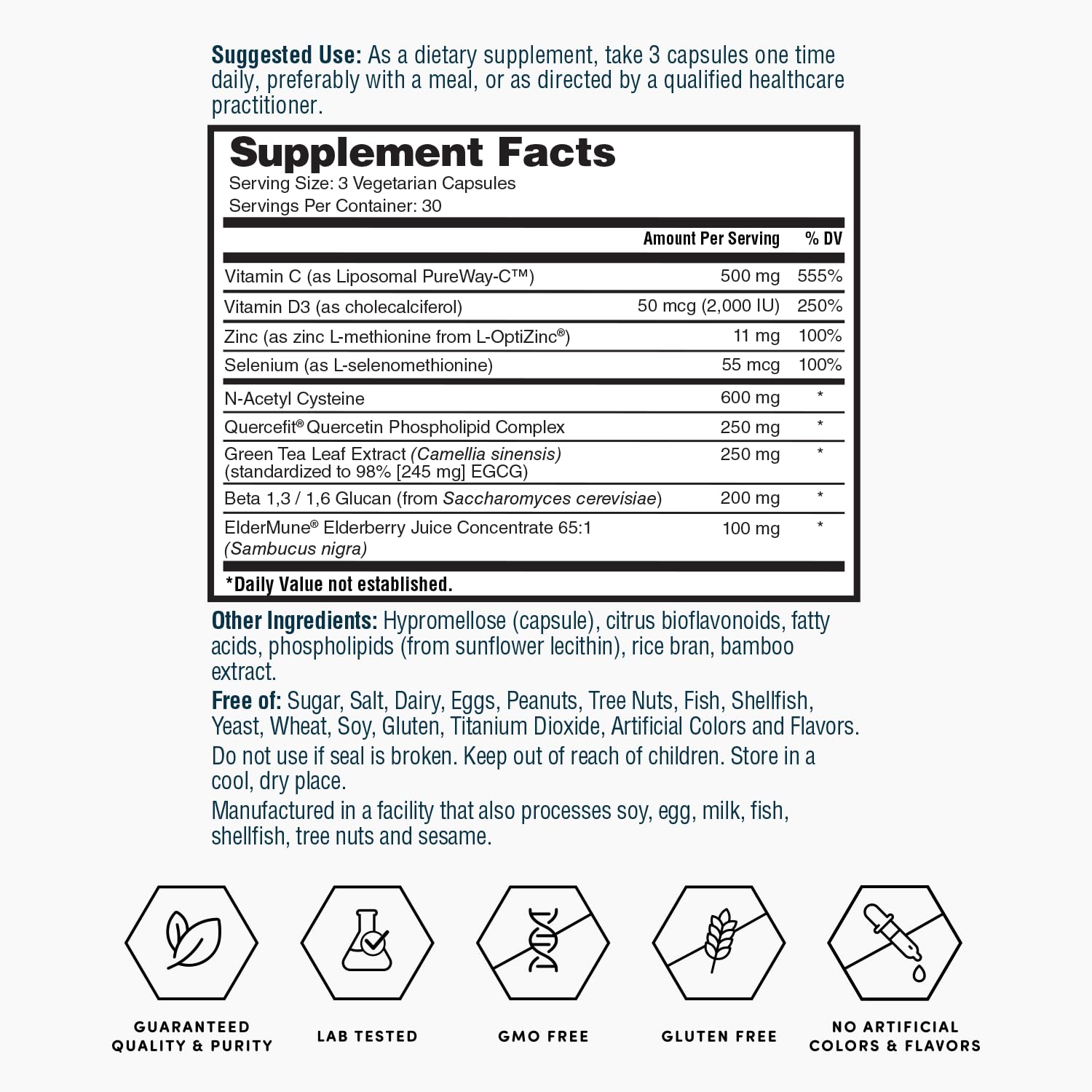 Nature's Lab Gold ImmuneShield - Supports Immune System Health & General Wellness* - 90 Capsules (30 Day Supply) Nature's LabBuy Supplements Australia