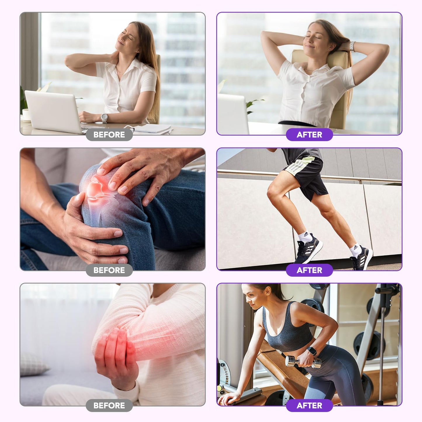 Joint Massage Purple Gel, Soothing Massage Cream for Joint Activities, Muscle, Knees, Lumbar, Neck, Back, Hands/Feet, Light-Weight & Easliy Spread for Post-Workout, Long-time Sitting|3.53Oz chenyayunBuy Supplements Australia
