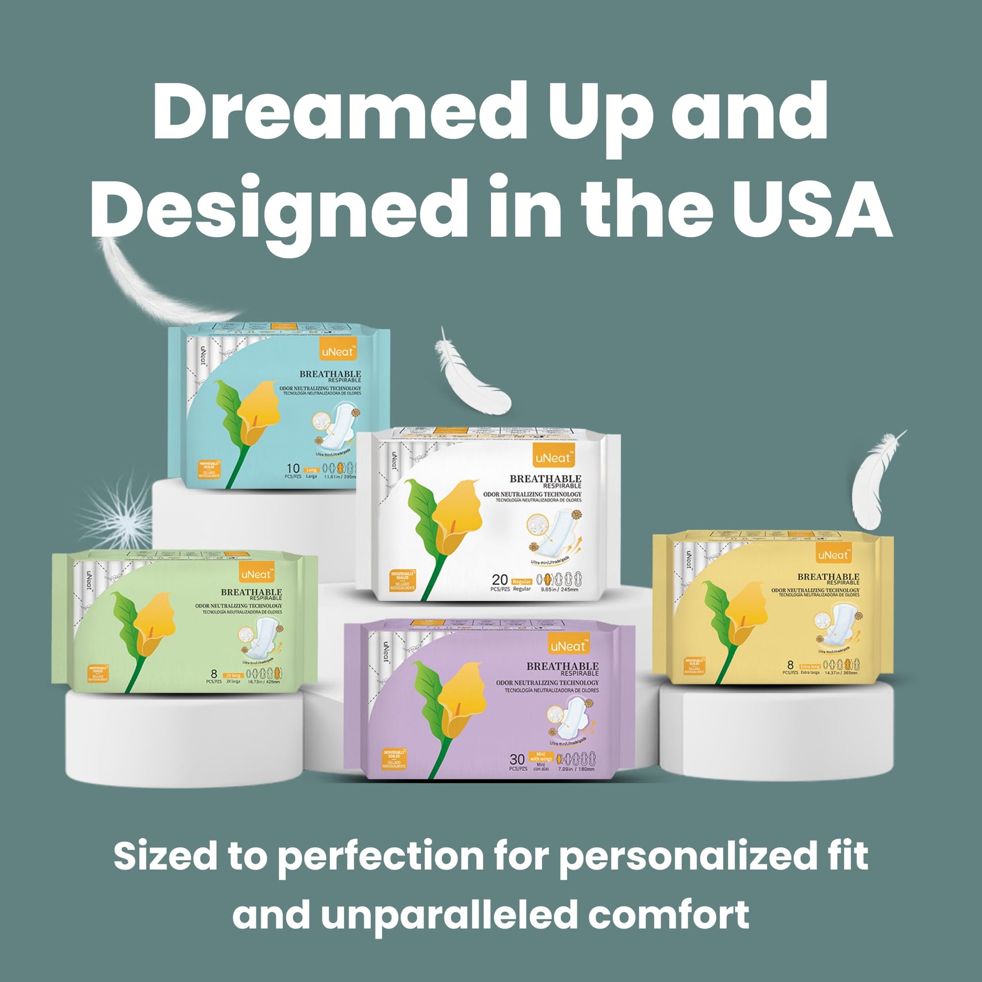 uNeat Regular with Wings Ultra-Thin Sanitary Pads for Women and Teen, Unscented, Eliminates Odor uNeatBuy Supplements Australia