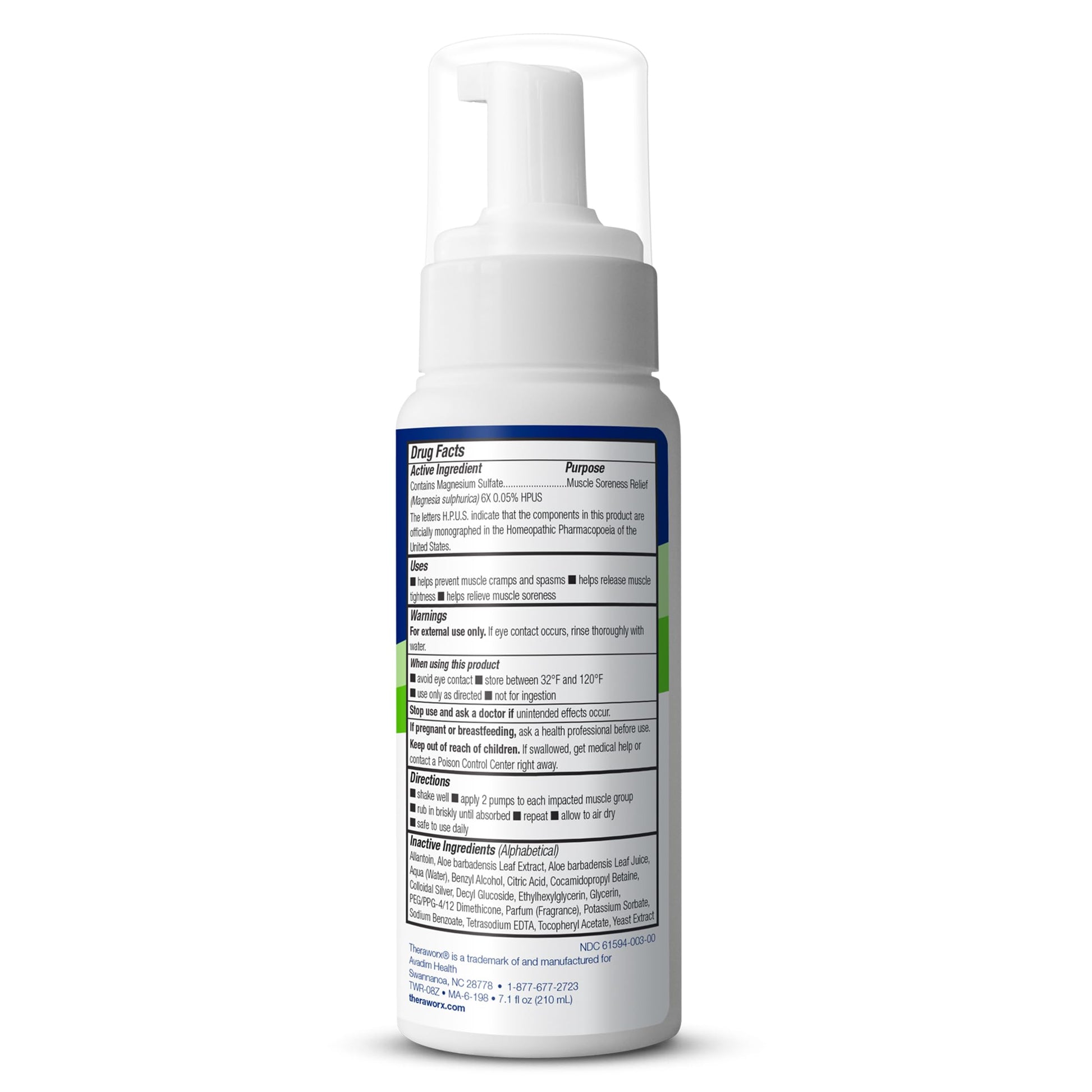 Theraworx Relief for Muscle Cramps Foam Fast-Acting Muscle Spasm, Leg Soreness with Magnesium Sulfate - 7.1 oz - 1 Count TheraworxBuy Supplements Australia