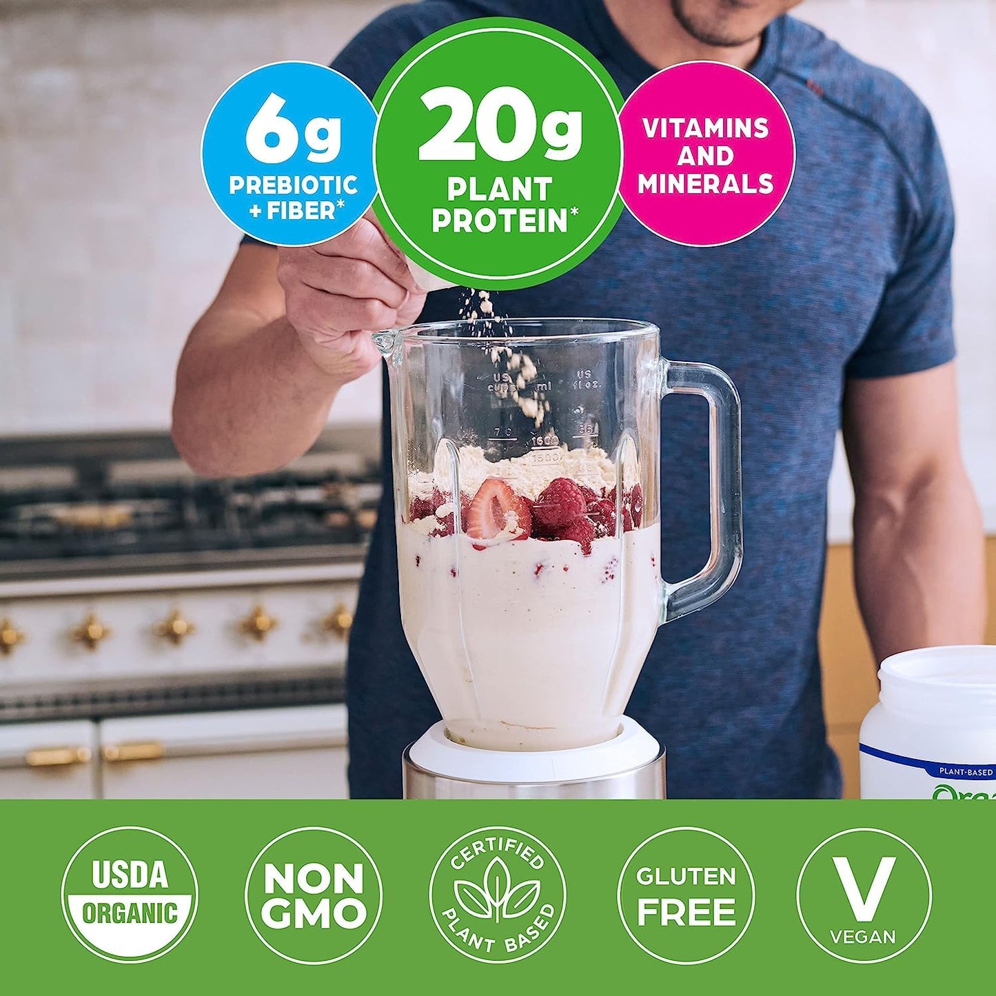 Orgain Organic Vegan Meal Replacement Protein Powder, Vanilla Bean - 20g Plant Based Protein OrgainBuy Supplements Australia