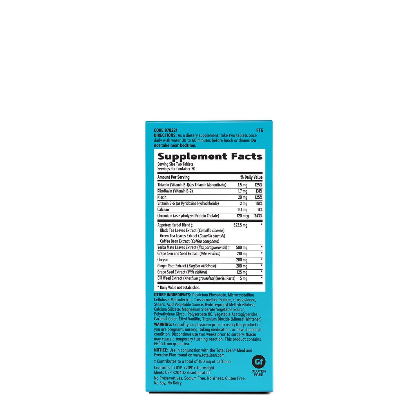 GNC Total Lean Appetrex Control | Clinically Shown to Reduce Calorie Intake | 60 Tablets GNCBuy Supplements Australia