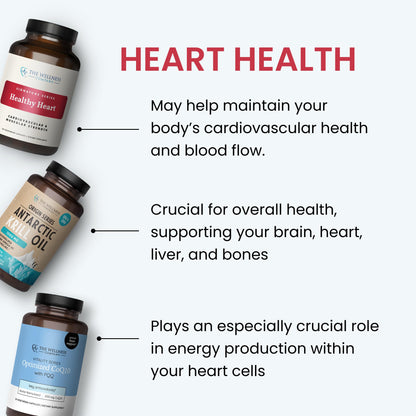 The Wellness Company Healthy Heart - Cardiovascular Strength, Blood Flow, Nitric Oxide Production & Healthy Cholesterol Levels | 120ct (2 Month Supply) The Wellness CompanyBuy Supplements Australia